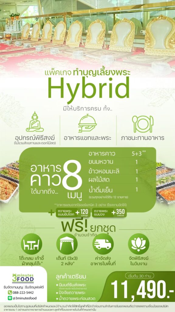 ร้านอาหารเลี้ยงพระ รับจัดงานบุญ รับจัดงานขึ้นบ้านใหม่ 31 แพคเกจทำบุญ3minutesfood2